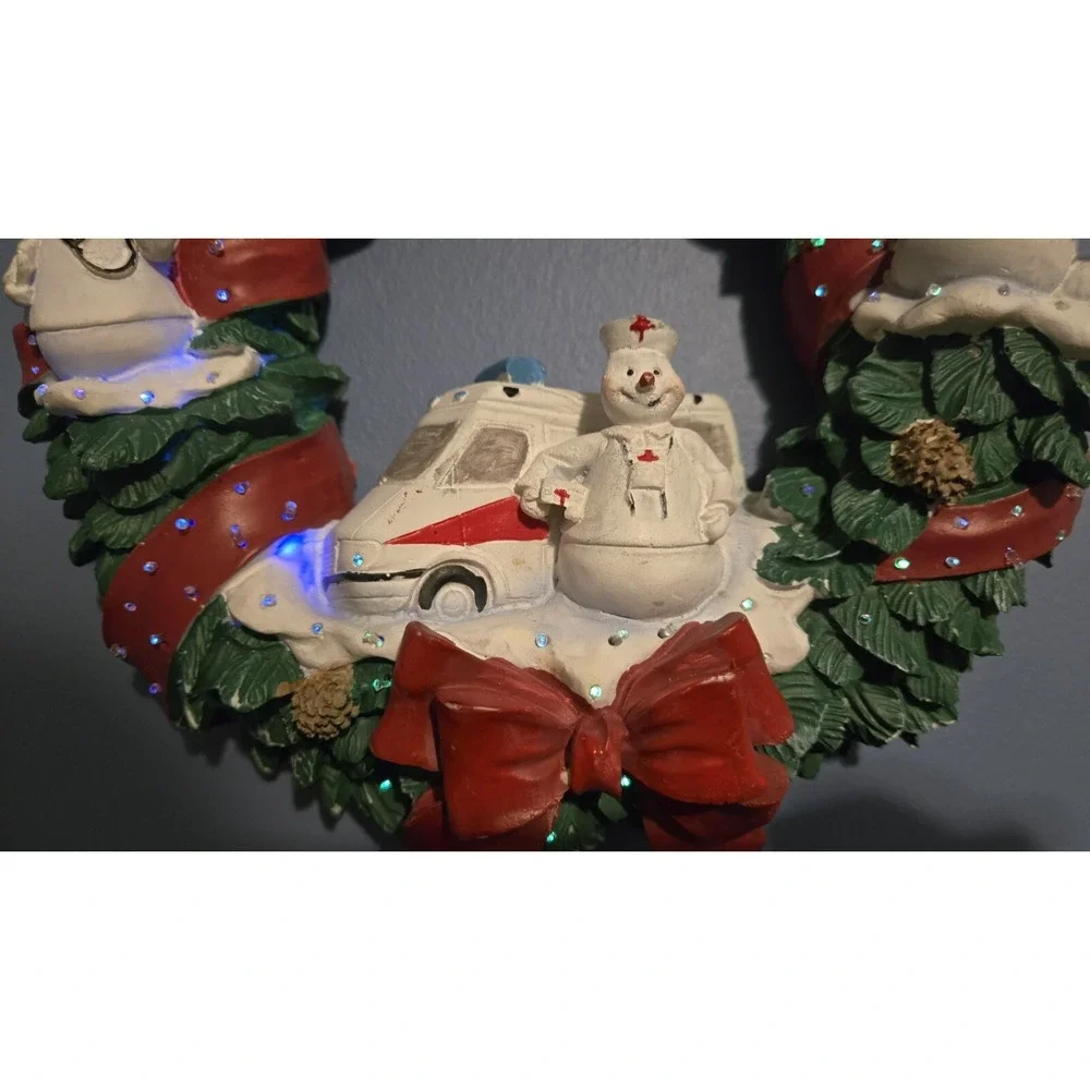 Christmas Snowman Medic EMS Rescue Wreaths‎ Light & Sound